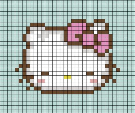 Hello Kitty's Face Pixel Art | Easy pixel art, Pixel art grid, Pixel ...