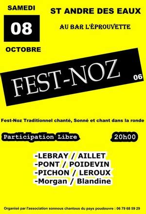 Fest Noz à Saint Andre des Eaux le 8 octobre 2022 Tamm Kreiz