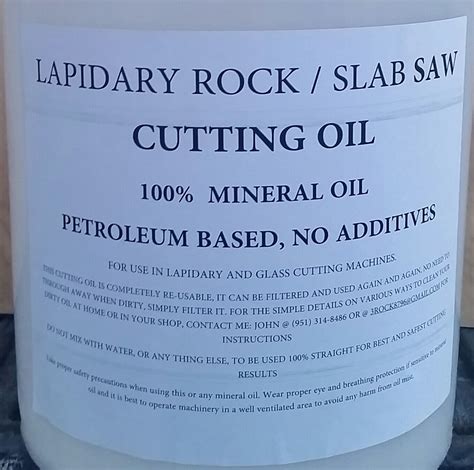 Gal Pail Of Lapidary Mineral Oil Used In Rock Saw S As A Coolant