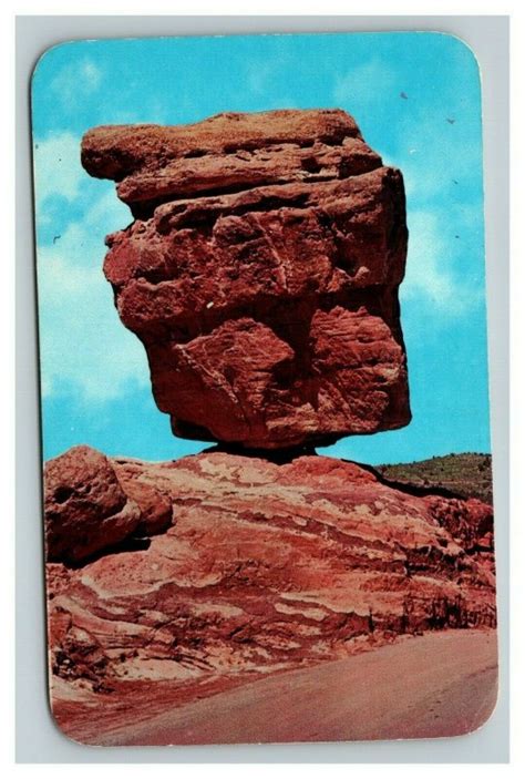 Vintage 1950 S Postcard Balanced Rock Garden Of The Gods Pikes Peak