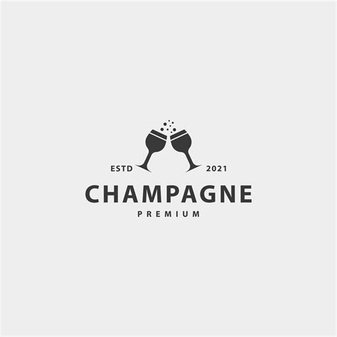 Champagner Logo Symbol Zeichen Symbol Design Vektor Kunst Bei