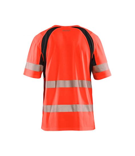 T shirt anti UV haute visibilité Rouge fluo Noir Blaklader