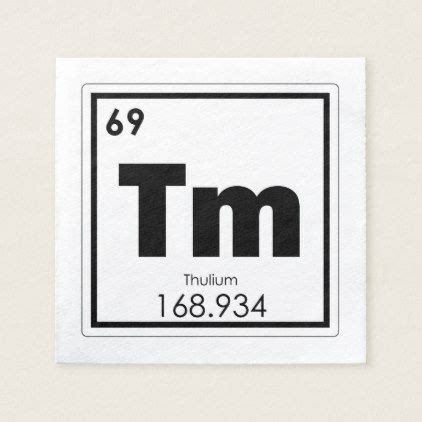 Thulium Chemical Element Symbol Chemistry Formula Napkin Home Gifts