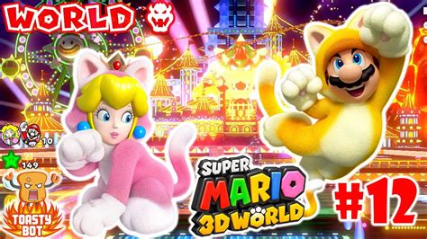 Super Mario 3d World Mario Princess Peach 2 Player Gameplay