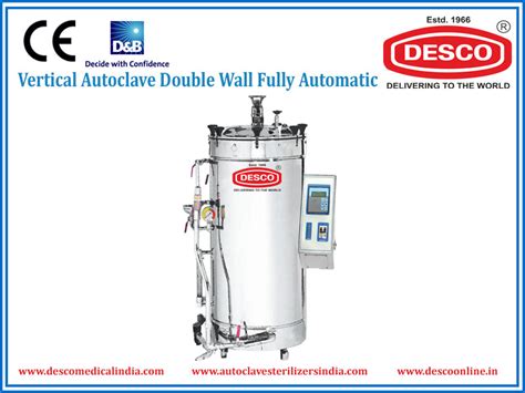 Stainless Steel Vertical Autoclave Double Wall Fully Automatic