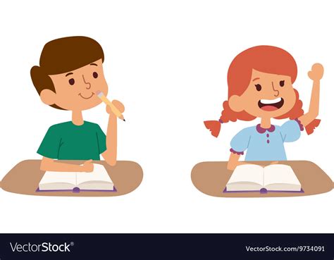 School kids learning Royalty Free Vector Image