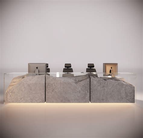 Stone Reception Desk 3d Model Cgtrader