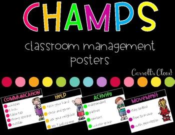 Champs- Classroom Management Posters by Carroll's Cloud | TPT