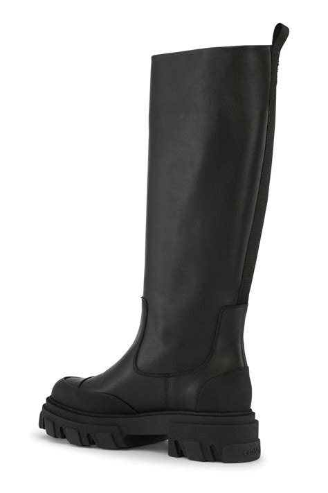 Ganni Cleated High Tubular Boot Black Garmentory