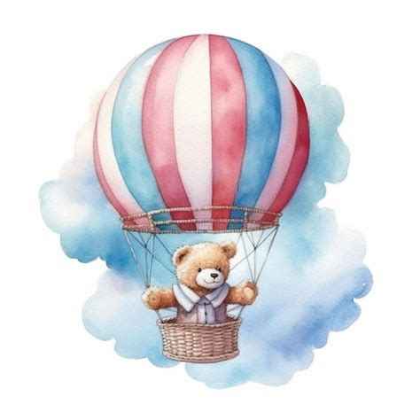 Premium AI Image There Is A Teddy Bear That Is Flying In A Hot Air Balloon Generative Ai