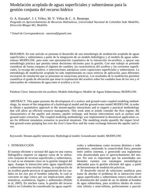 PDF Modelación acoplada de aguas superficiales y subterráneas