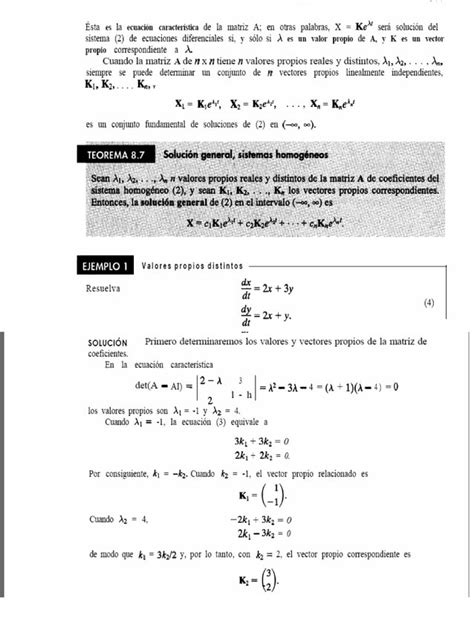 Sistema De Ecuaciones Diferenciales De Primer Orden Pdf