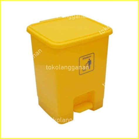 Promo Krisbow Ltr Tempat Sampah Outdoor Pedal Plastik Kuning