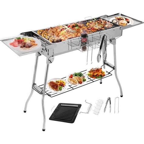 Barbecue Charbon Pliant Portable Grill Charbon De Bois Avec Double