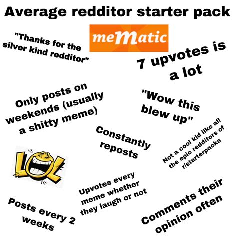 Average Redditor Starter Pack Normie Edition Rstarterpacks