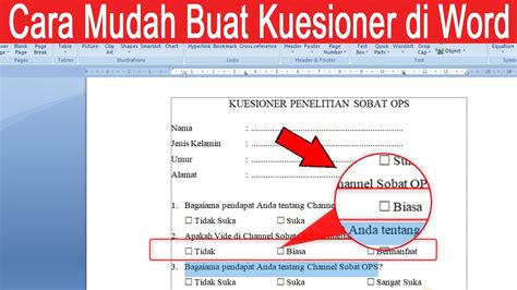 Panduan Lengkap Cara Membuat Kuesioner Penelitian Di Microsoft Word