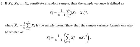 Solved If X X Xn Constitute A Random Sample Then The Chegg