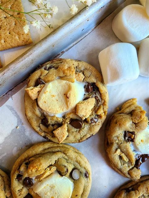 Smores Chocolate Chip Cookies Jessie Bakes Treats