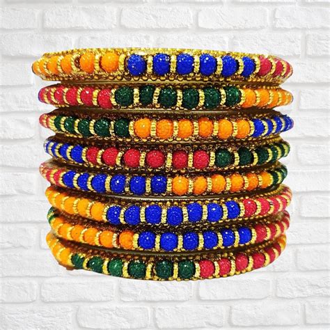 Traditional Indian Bangles Design Made by Glass Work With Multi Colour ...