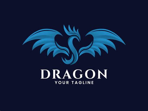 Blue dragon logo design template 5741613 Vector Art at Vecteezy