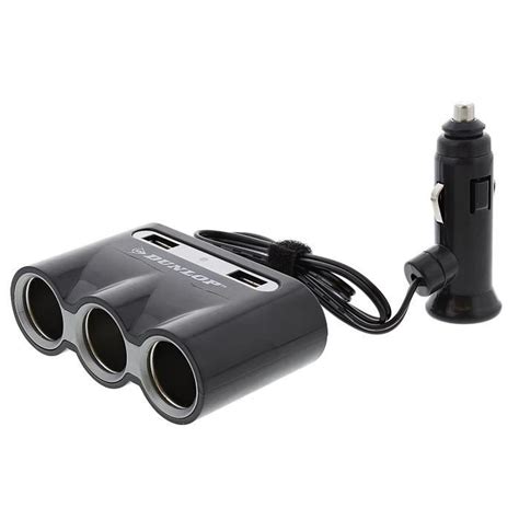 Multiprise Allume Cigare Voiture 3 Prises Triple 2 ports USB 5V Qualité