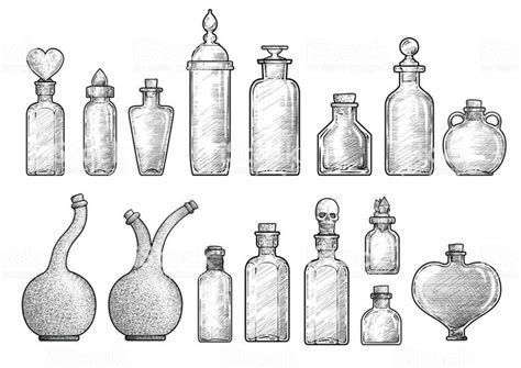 Illustration What Made By Ink Then It Was Digitalized Bottle