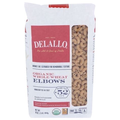 Delallo Organic Whole Wheat Elbows Pasta Oz Pack Of Walmart