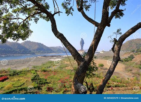 Statue of Unity Aerial View Taken at Narmada, Gujarat, India Stock ...