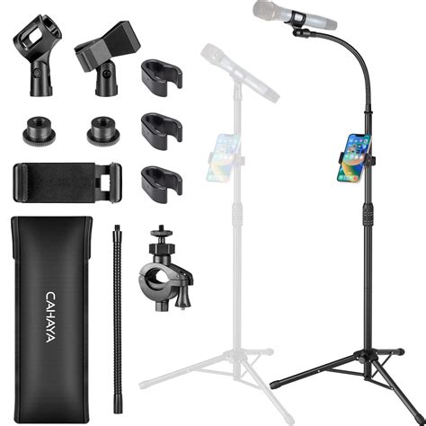 Cahaya Upgraded Gooseneck Microphone Stand Universal Metal Mic Stand