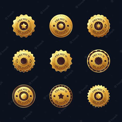 Free Vector Gradient Golden Luxury Badges Collection