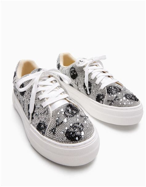 Sidny Skulls Rhinestone Sneaker Skull Shoes Betsey Johnson