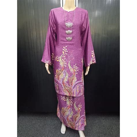 Baju Kurung Pahang Batik Keladi Seta Pura Silk KB22122 BBStml Shopee