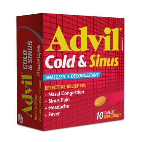 Advil Cold & Sinus Coated Tablets 10's