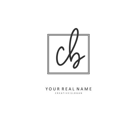 C B Cb Initial Letter Handwriting And Signature Logo A Concept