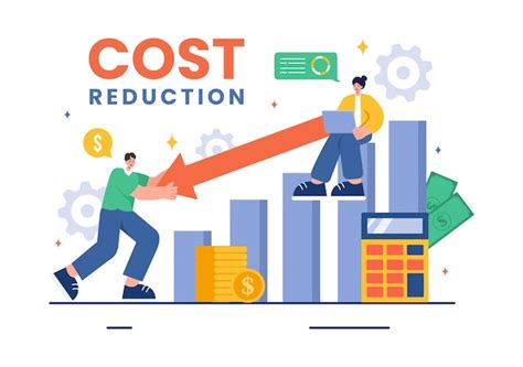 Premium Vector Cost Reduction Vector Illustration Depicting Decrease