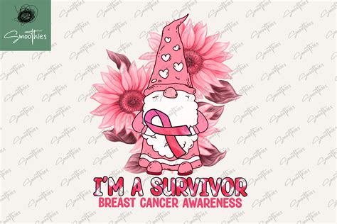 Breast Cancer Survivor Pink Ribbon Gnome By Zemira Thehungryjpeg