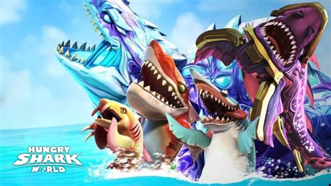 All 40 Hungry Shark World Unlocked Abyssal Shark Unlocked Mod Apk Vs Real Youtube