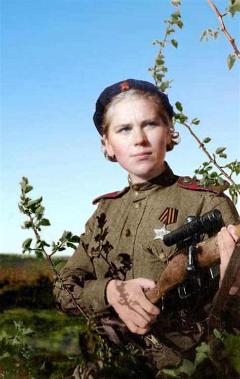 Stunning Colorized Photos Of Legendary Soviet Female Snipers From Wwii