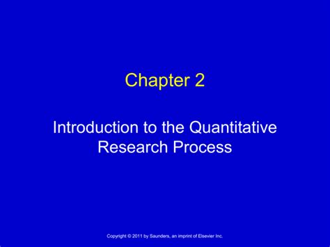 Chapter 2 Introduction To The Quantitative Research Process