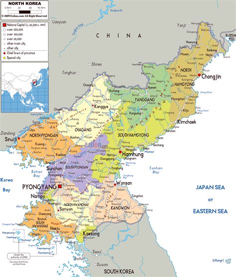 Grande Mapa Pol Tico Y Administrativo De Corea Del Norte Con Carreteras