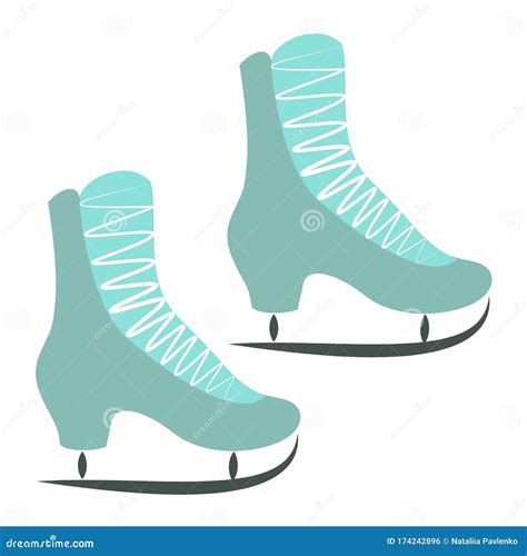 A Pair Of Skates Figure Skating Shoes Sport On Ice Stock Illustration