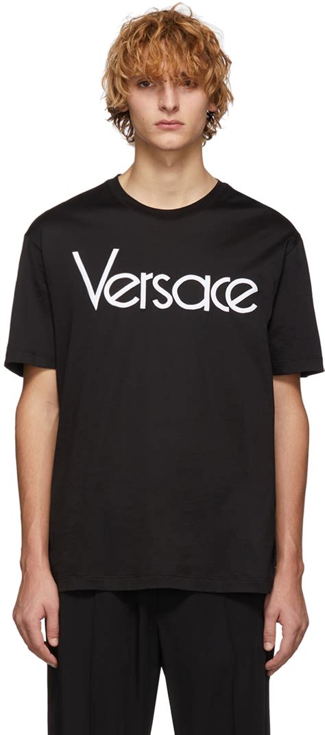 Versace: Black Vintage Logo T-Shirt | SSENSE