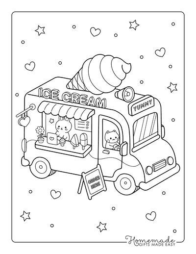 Ice Cream Truck Coloring Page