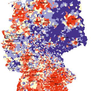 Natural increase per 1,000 population in Gemeinde: 1995 and 2012 ...