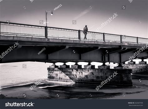 Man Walking Across Bridge Stock Photo 262687709 Shutterstock