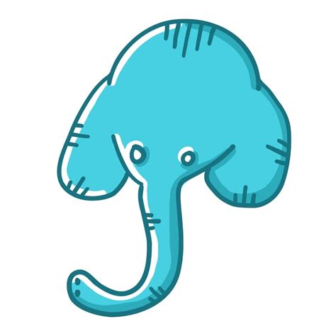 Elefante em estilo simples de desenho animado | Vetor Premium