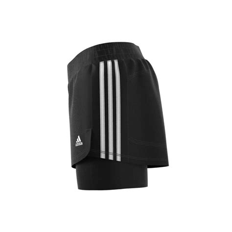 Adidas 3 Stripes Pacer 2 In 1 Hardloopbroek Kort Zwart Wit Dames Koop