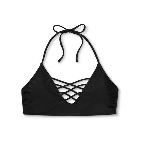 Women S Strappy Front Halter Bikini Top Xhilaration Target