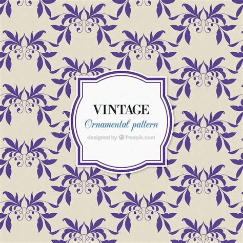 Decorative Vintage Pattern With Floral Motifs Vector Premium Download