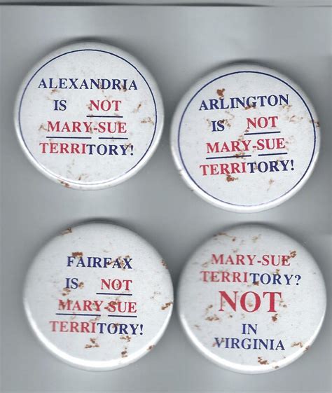 Anti Mary Sue Terry For Virginia Gov Buttons Stained Political